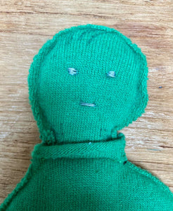 "The Introverted One" made from a green recycled pullover 100% wool