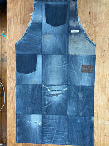 Unique Piece Denim Apron with recycled Burberry jeans