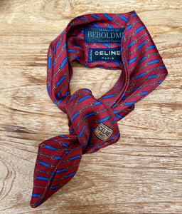 Silk accessoire recycled and made of Celine red silk tie